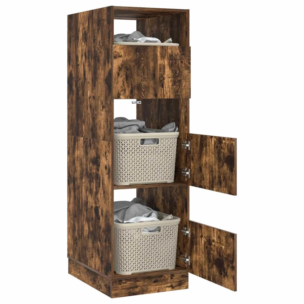 Mobile da lavanderia con porta Rovere fumé 50 x 68 x 162 cm 3422796