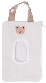 Borsa da viaggio portatile - Stoffa di cotone - 15 x 23 cm - Disegno cartoon carino - Progettata per essere estendibile - Borsa per bambino - Contenitore per tessuti