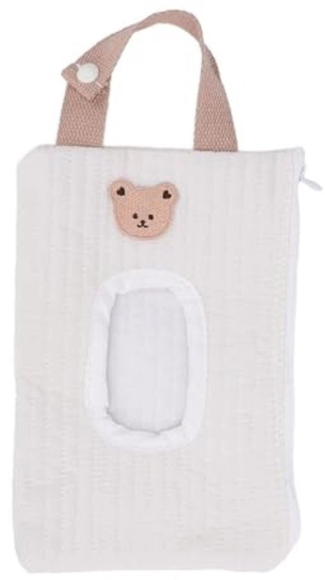 Borsa da viaggio portatile - Stoffa di cotone - 15 x 23 cm - Disegno cartoon carino - Progettata per essere estendibile - Borsa per bambino - Contenitore per tessuti