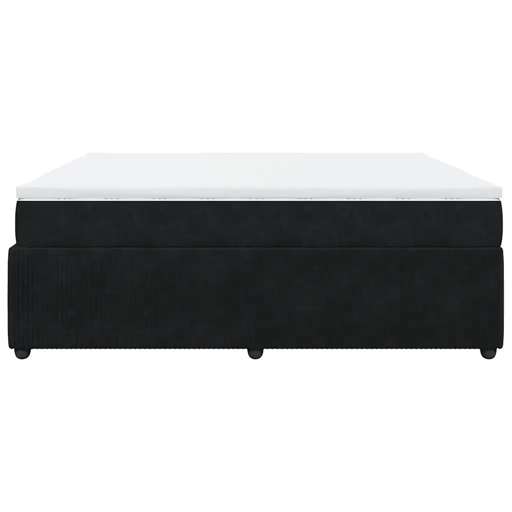 vidaXL Giroletto a Molle con Materasso Nero 180x200 cm in Velluto