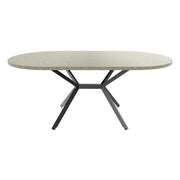 Marui Big - Tavolo da pranzo ovale 180x100 cm in Legno Testurizzato con Piede Centrale in metallo Ashi