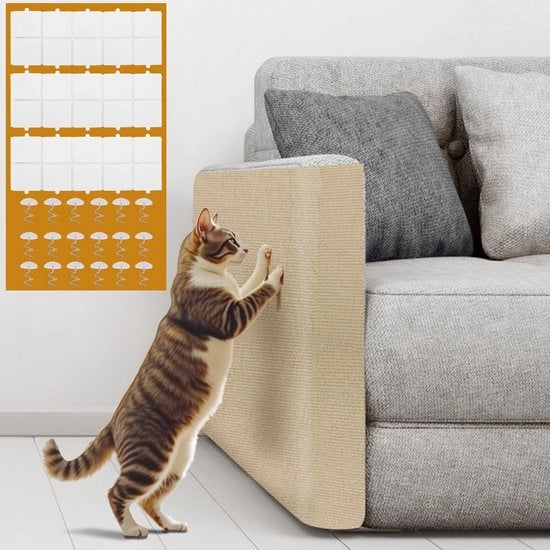 Mat per gatto a forma di krab, autofissante 300x40cm - Protezione contro le macchie per panca per gatti, mat per krab a forma di krab autofissante per parete per gatti, duraturo, flessibile
