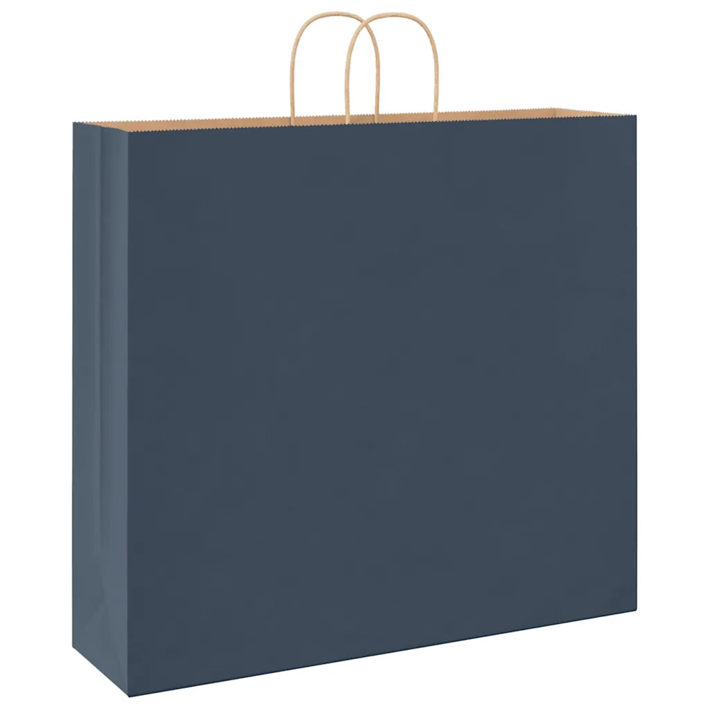 Sacchetti di Carta 250 pz con Manici Blu 54x15x49 cm
