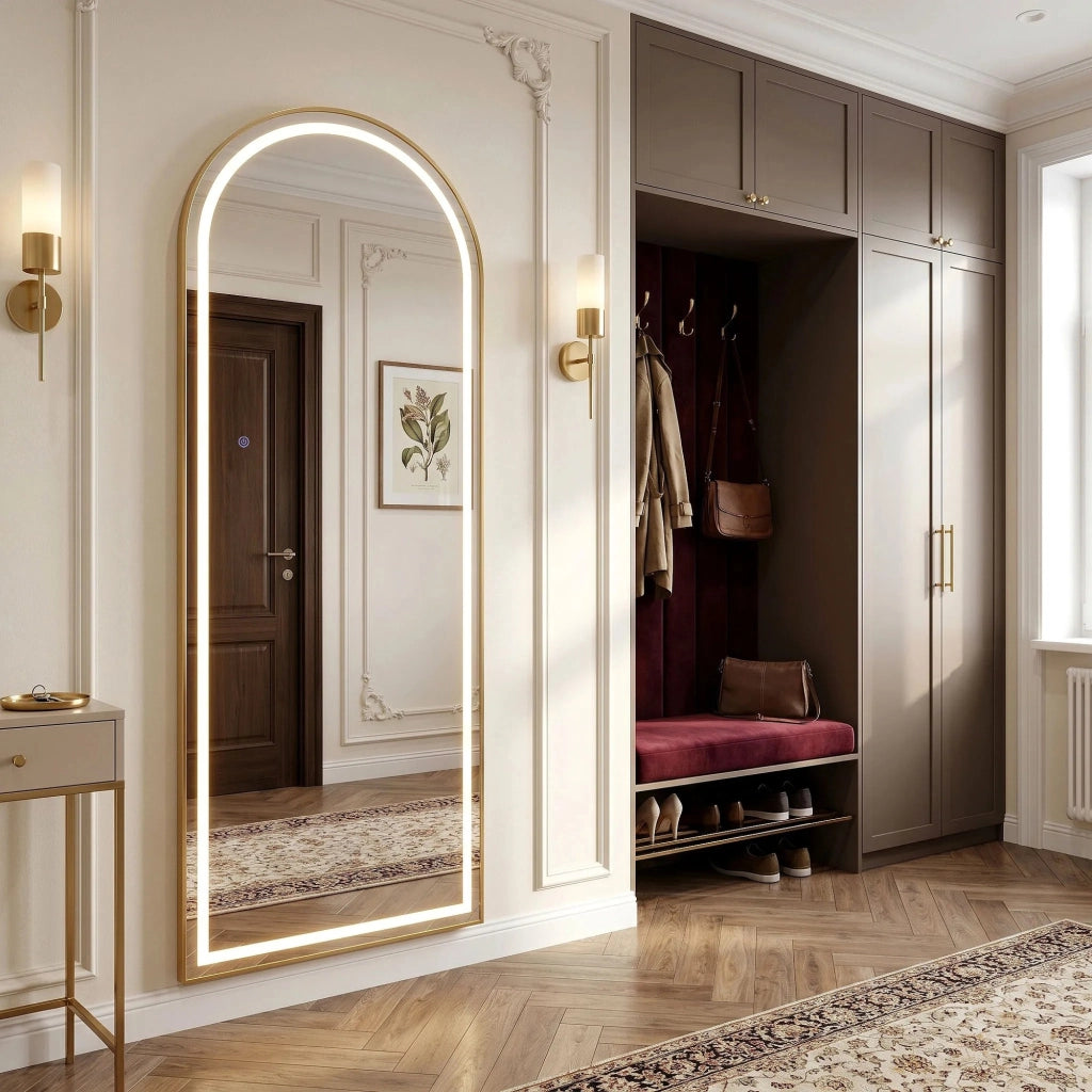 Specchio Led Orbit 50x160cm Brush Gold