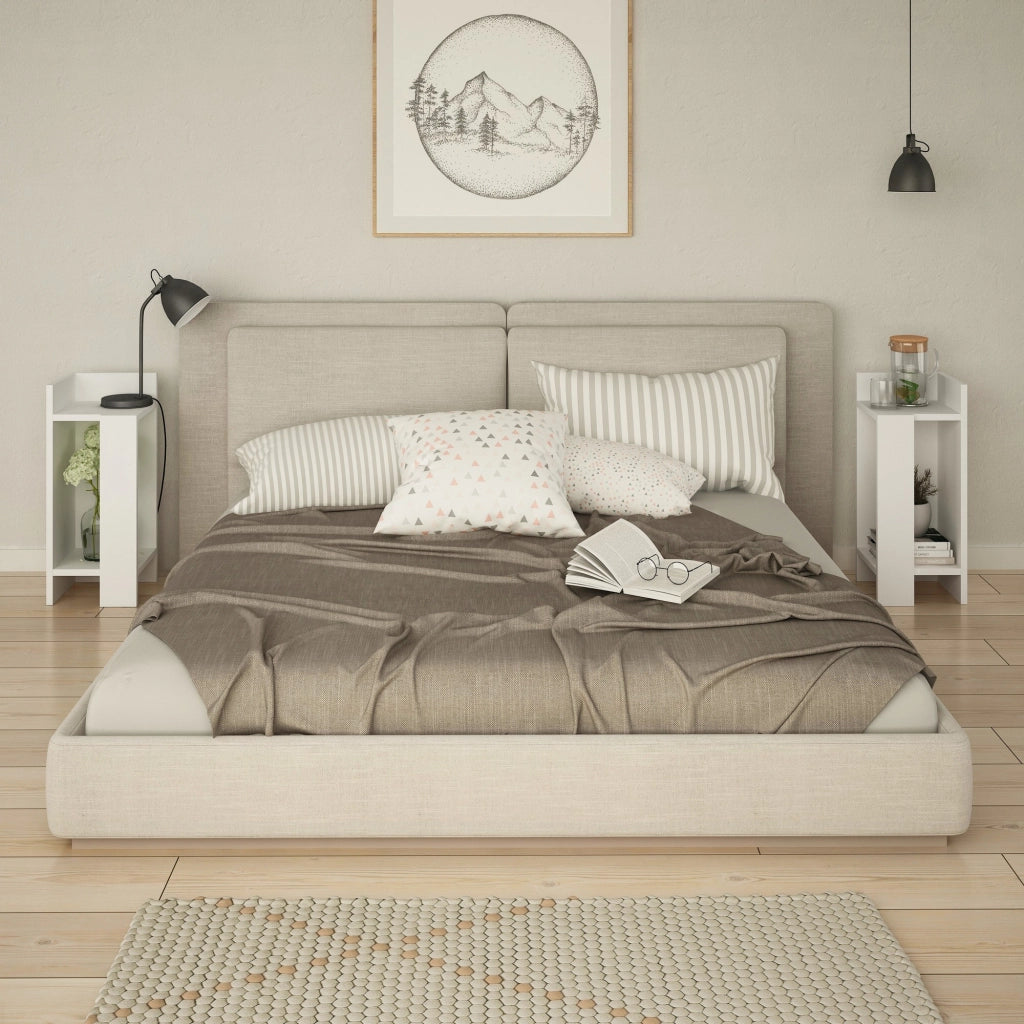 Set di 2 comodini in legno "Elos" - 25 x 27 x 60 cm - Bianco