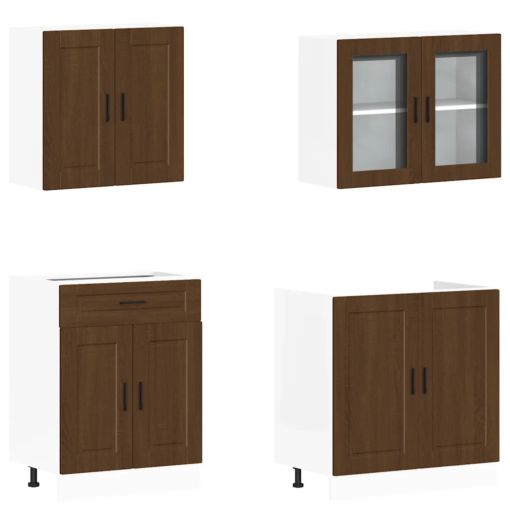 Set Mobili da Cucina 4 pz Porto Rovere Marrone in Truciolato 3314878