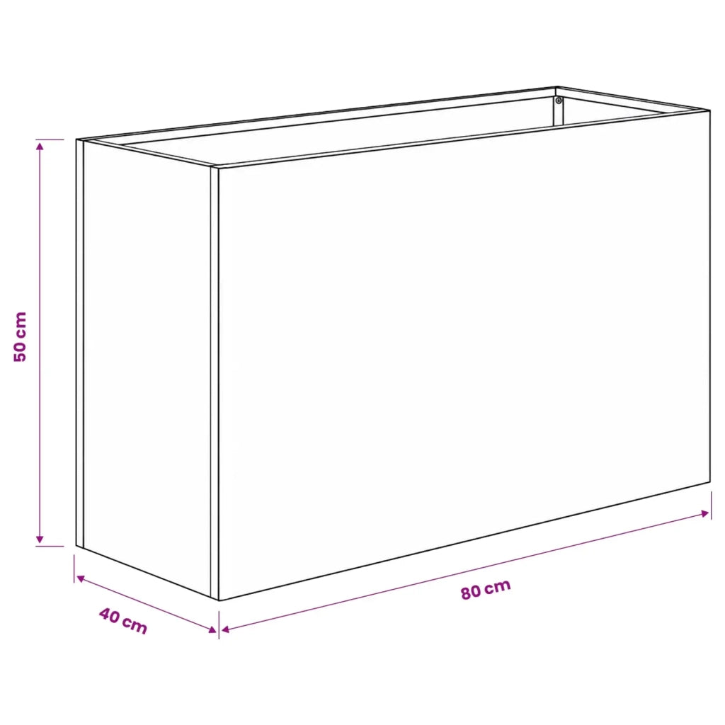 Vaso da giardino 2 pz Nero 80 x 40 x 50 cm 8005709