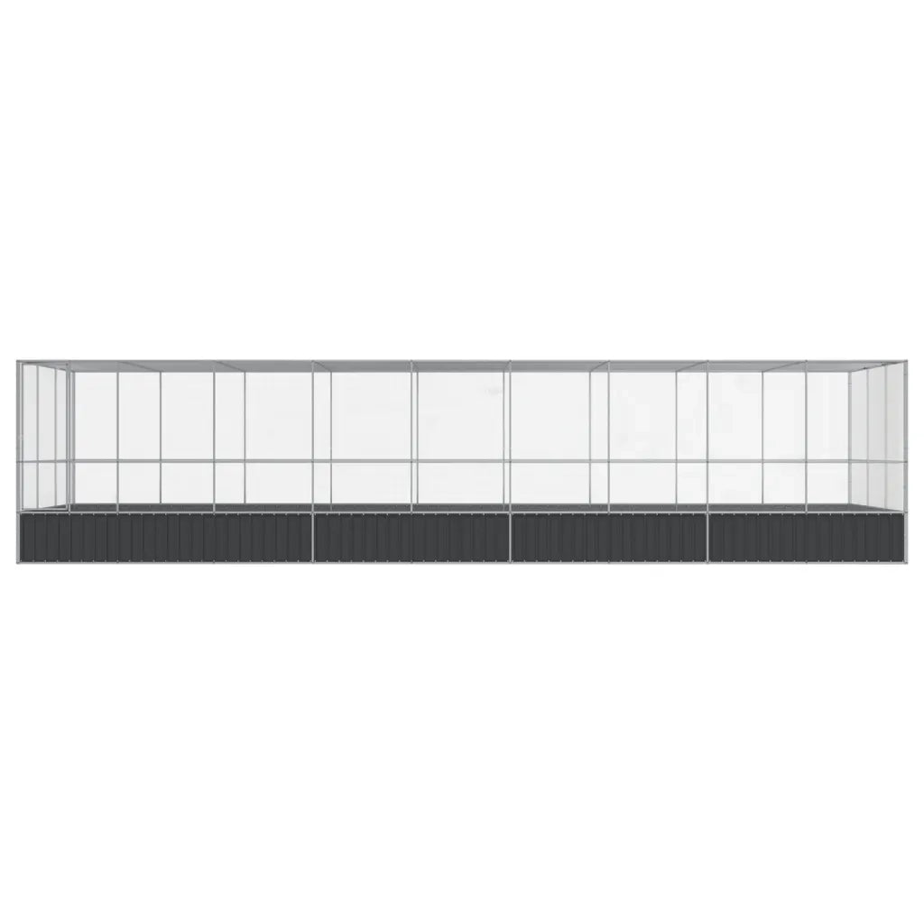 Voliera con Estensione Argento 932x307x212 cm in Acciaio 3214279