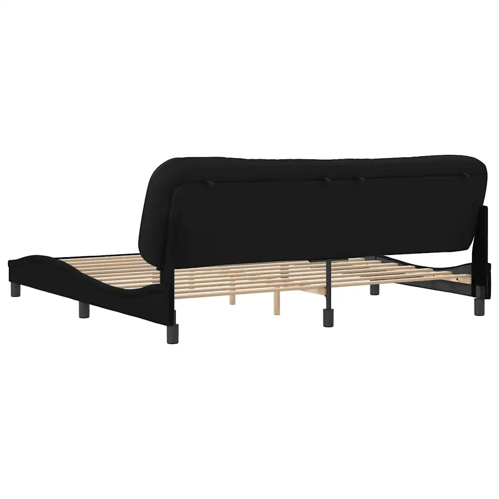 Giroletto senza Materasso-Struttura Letto Hvar Nero 200x200 cm in Tessuto