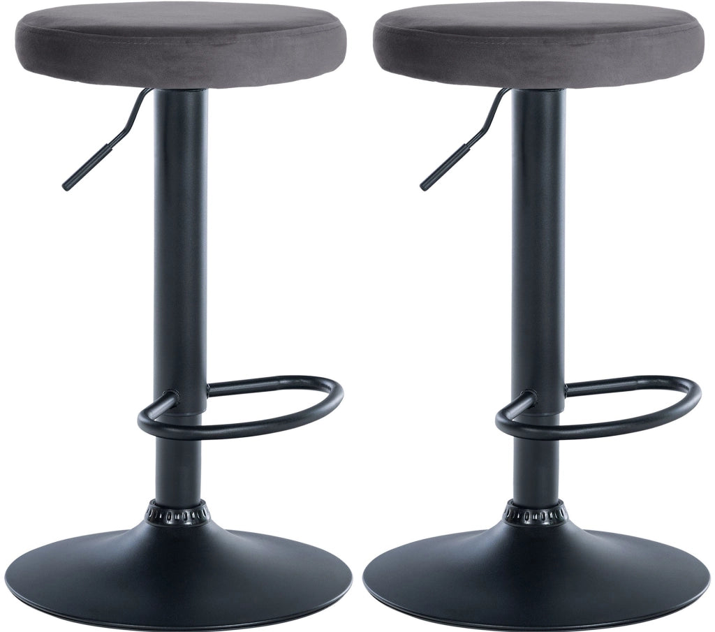 2er Set Barhocker Ponte Samt schwarz