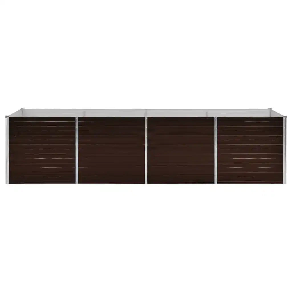 Letto Rialzato Giardino Marrone 320x80x77 cm in Acciaio Zincato cod mxl 63340