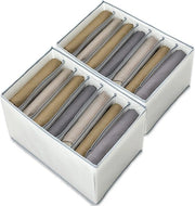 Cassettiera di stoccaggio per pantaloni pieghevole, contenitore di stoccaggio di abbigliamento con cassetti di tessuto, 7 contenitori, carrello di stoccaggio pieghevole lavabile per la casa, 2 pezzi (grigio)