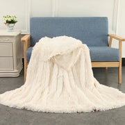 Deken Pluche Luxe - Deken Fuzzy Superzachte Imitazione Pelliccia Leggero Deken Caldo per Letto o Divano (B160 x L200CM, Disponibile in diverse colori) - Deken Pluche Bianco Chiaro