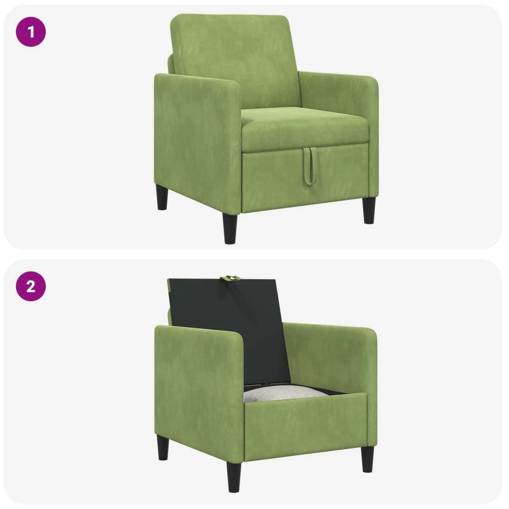 Divano con Storage Verde chiaro 72 x 78 x 87 cm Poliestere 42036880