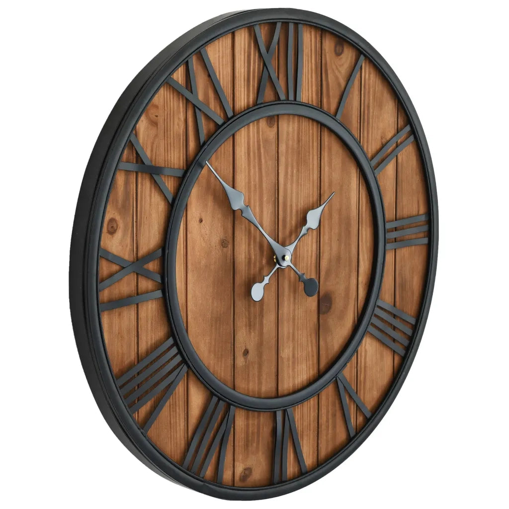 Orologio da Parete Vintage al Quarzo Legno e Metallo 60 cm XXL 50646