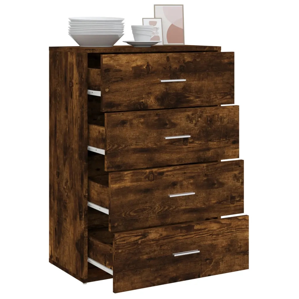 Credenza Rovere Fumo 60x31x84 cm in Legno Multistrato 840503