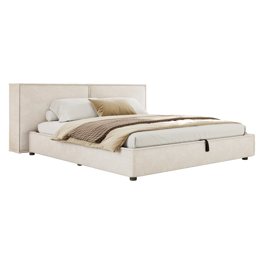 Letto matrimoniale imbottito 180x200 cm con vano contenitore idraulico