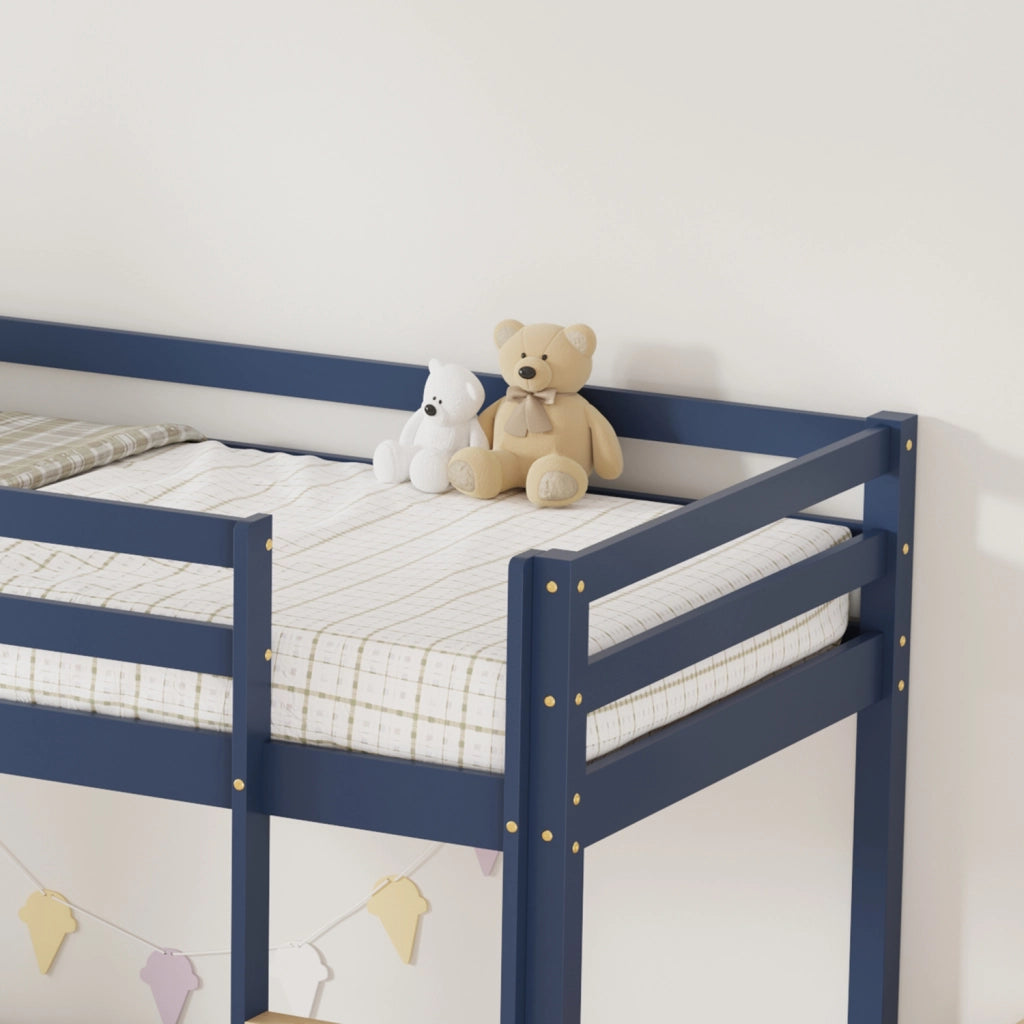 Letto a castello per bambini 190x90cm blu scuro con cassetti AMBRE