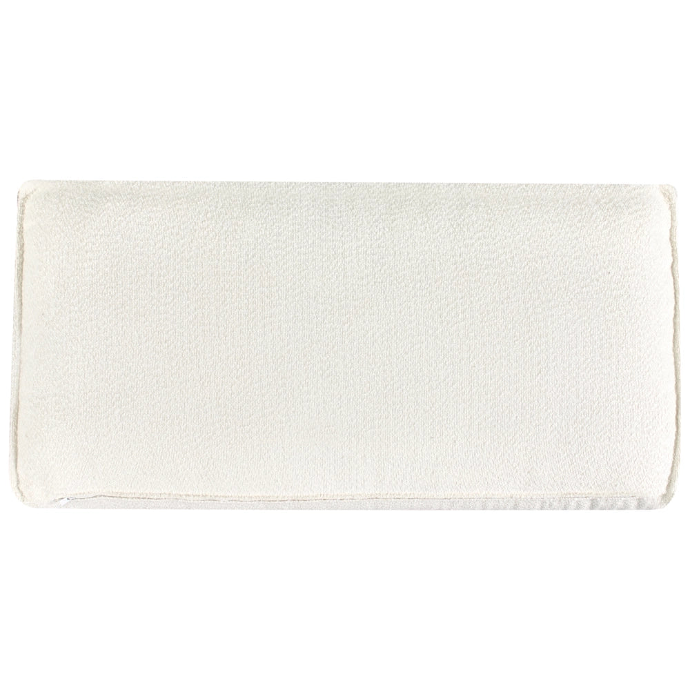 Pouf imbottito in bouclé bianco sporco rettangolare stile moderno minimalista