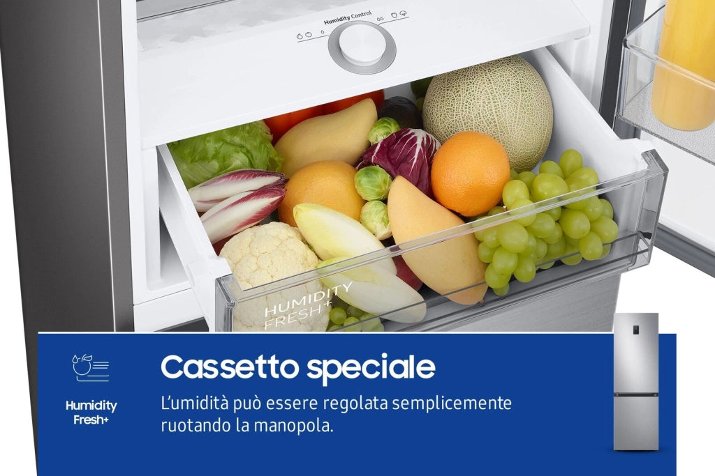 Samsung RB34C675DSA EcoFlex AI Frigorifero Combinato 344 L 185 cm Classe D 35 dB No Frost Wi-Fi Display Touch colore Acciaio Inossidabile