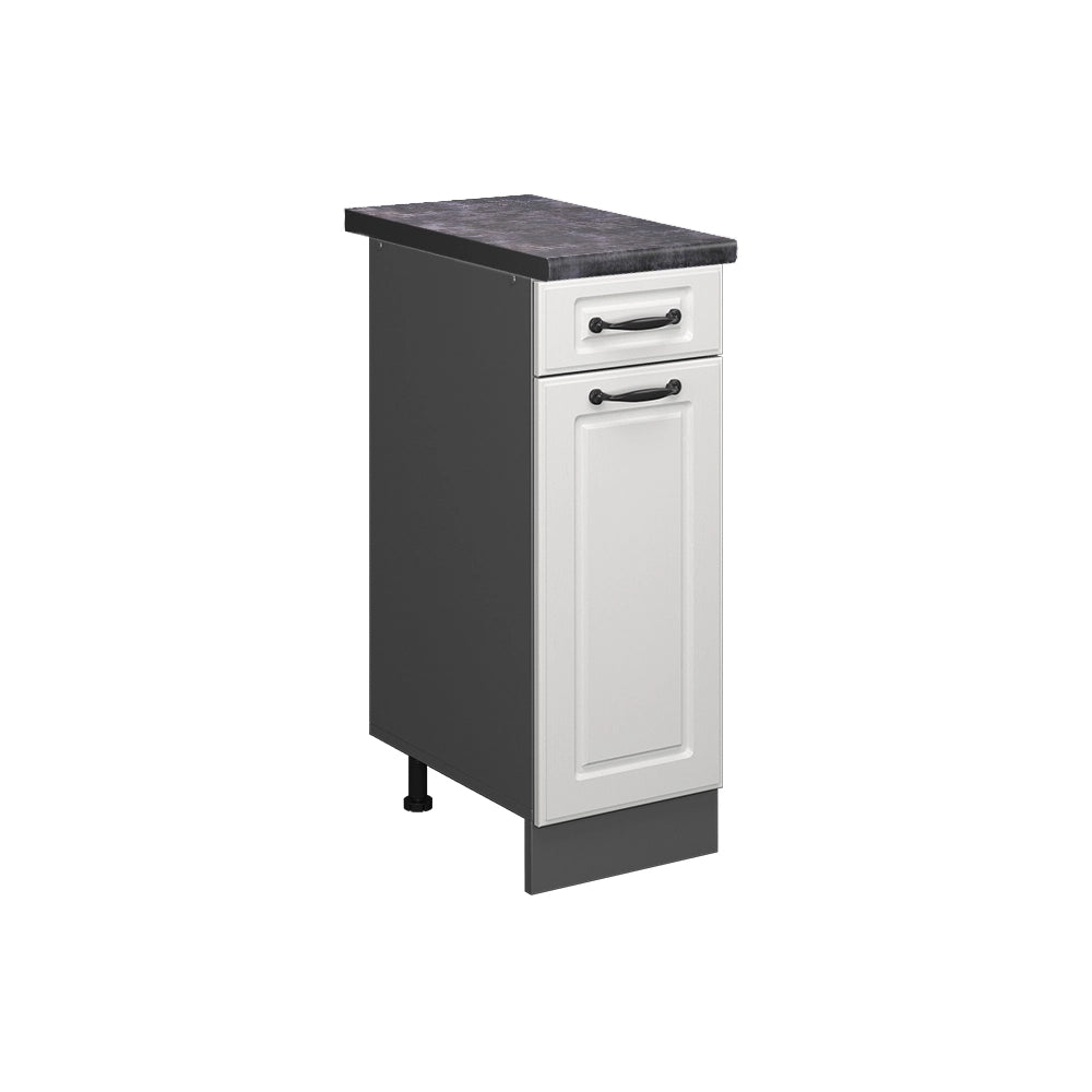 Vicco Mobiletto base per cucina Bianco casa di campagna 30 cm , PL Antracite