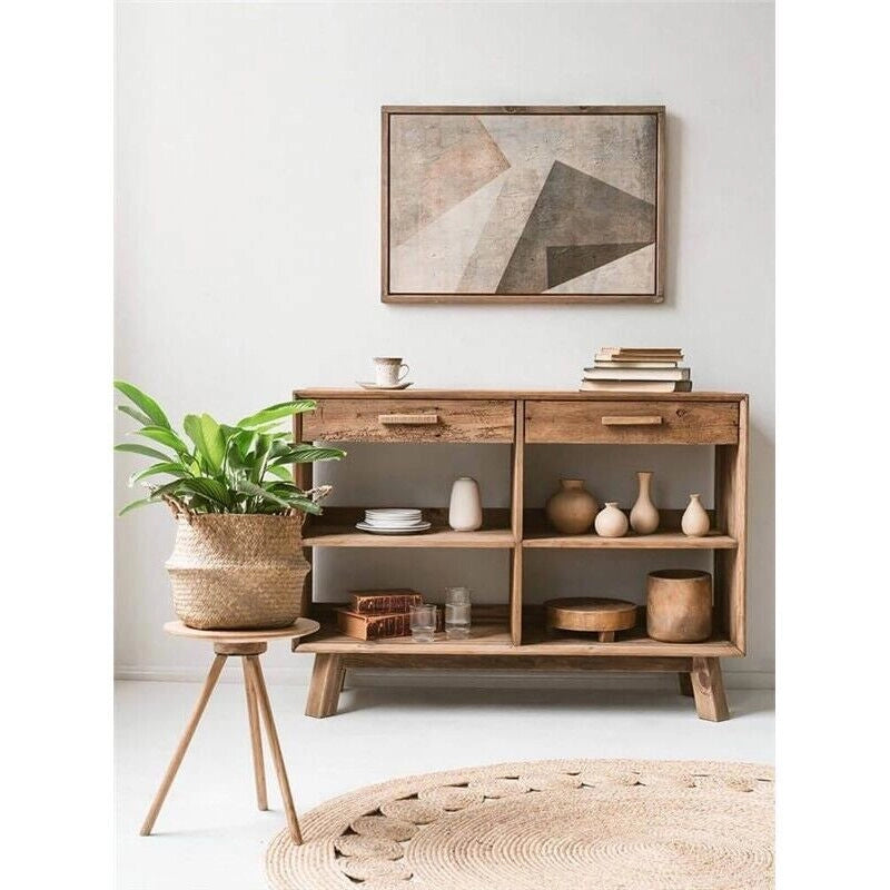 MOBILE DYLAN IN LEGNO DI PINO RICICLATO CON 2 CASSETTI 117,8 X 40 X H85 CM