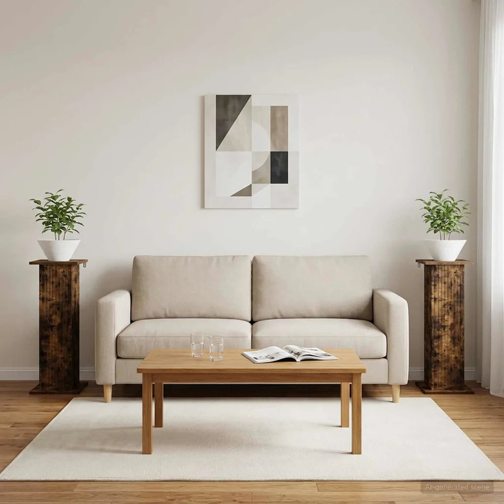 Supporto per piante 2 pcs Rovere Fumo 30,5 x 30 x 80,5 cm 899773