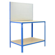 Scaffale in metallo Simon Rack senza viti colore blu/galvanizzato/legno 2 ripiani 1445x910x610 mm Made in Spain