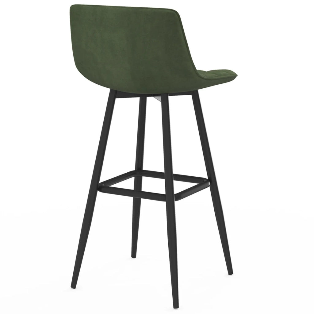 IDMarket - copia di Set di 4 sgabelli da bar MADY in velluto grigio scuro
