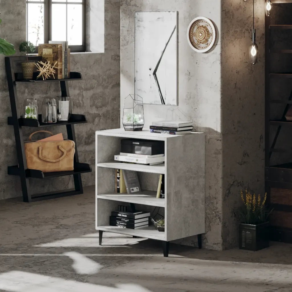 Credenza-Buffet-Armadio da cucina Grigio Cemento 57x35x70 cm in Legno Multistrato 735024