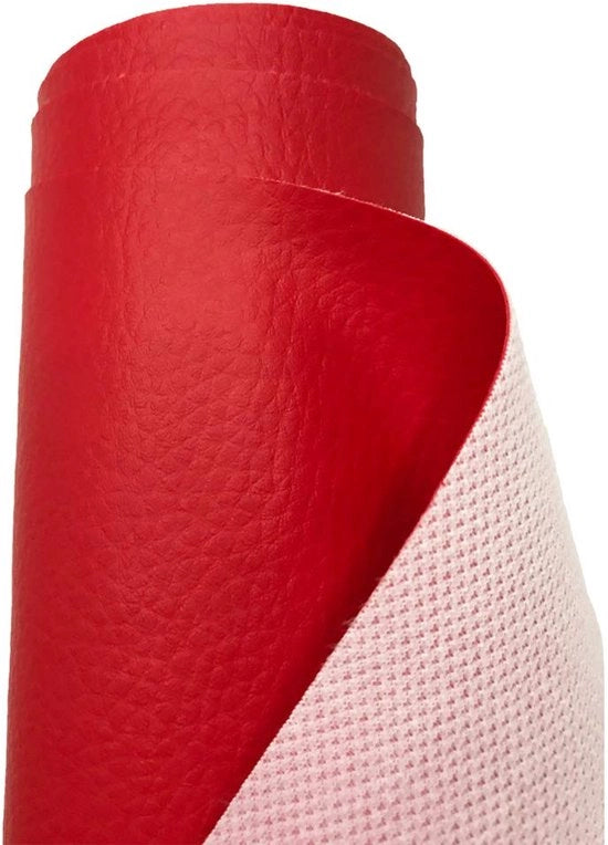 Tessuto imitazione legno a struttura a scaglie, impermeabile, venduto per metro - 200 cm x 140 cm (rosso)