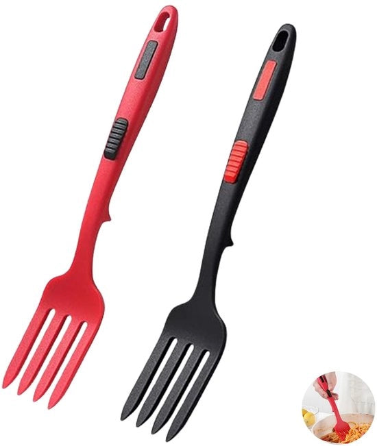 Vorpaline flessibili in silicone - resistente al calore - 2 pezzi - rosso/nero