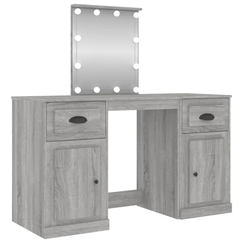Toeletta con illuminazione a LED 130 x 50 x 132,5 cm grigio Sonoma 02_0006415