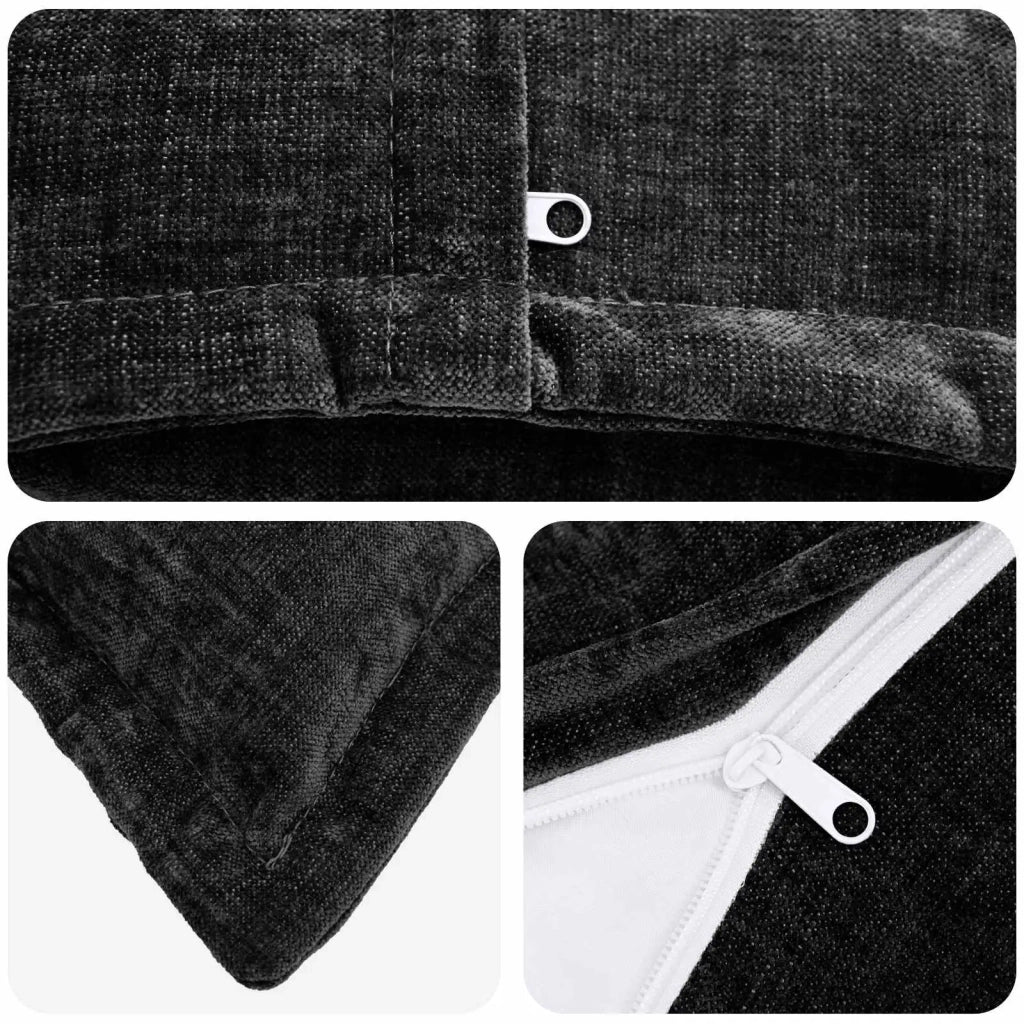 Federa 6 pz HOUTEN Antracite 80 x 80 cm Tessuto Chenille 921676