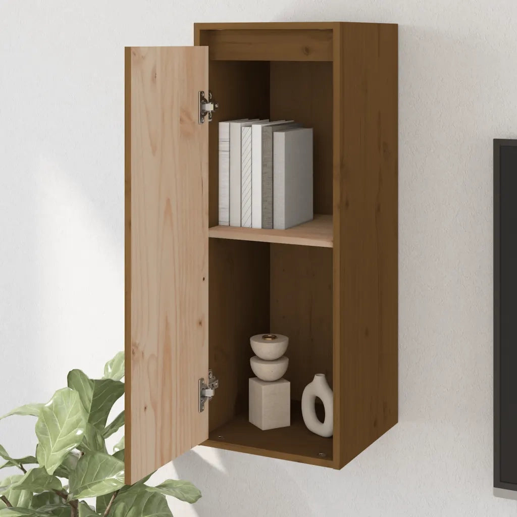 Pensili 2 pz Marrone Ambra 30x30x80cm in Legno Massello di Pino 813502