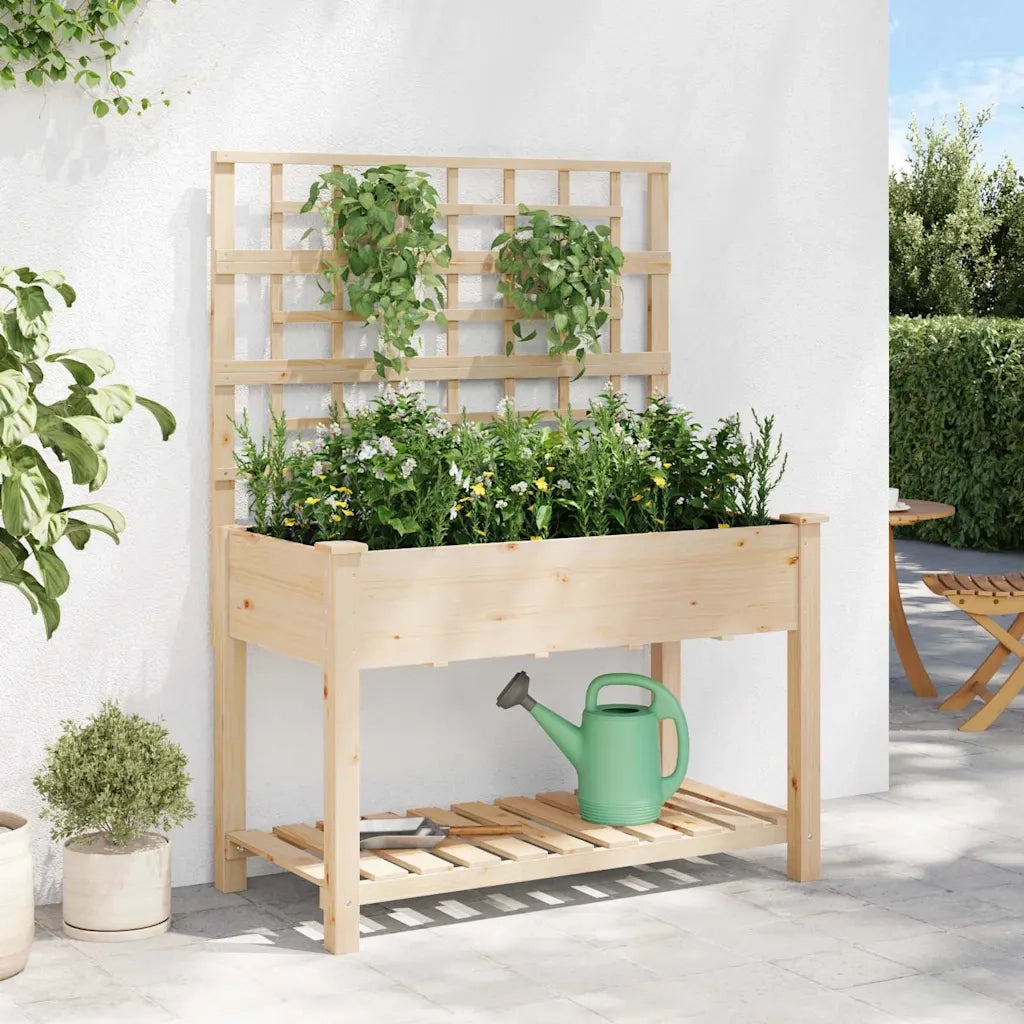Vaso da giardino con lo scaffale Beige 115 x 60,5 x 153 cm 42006571