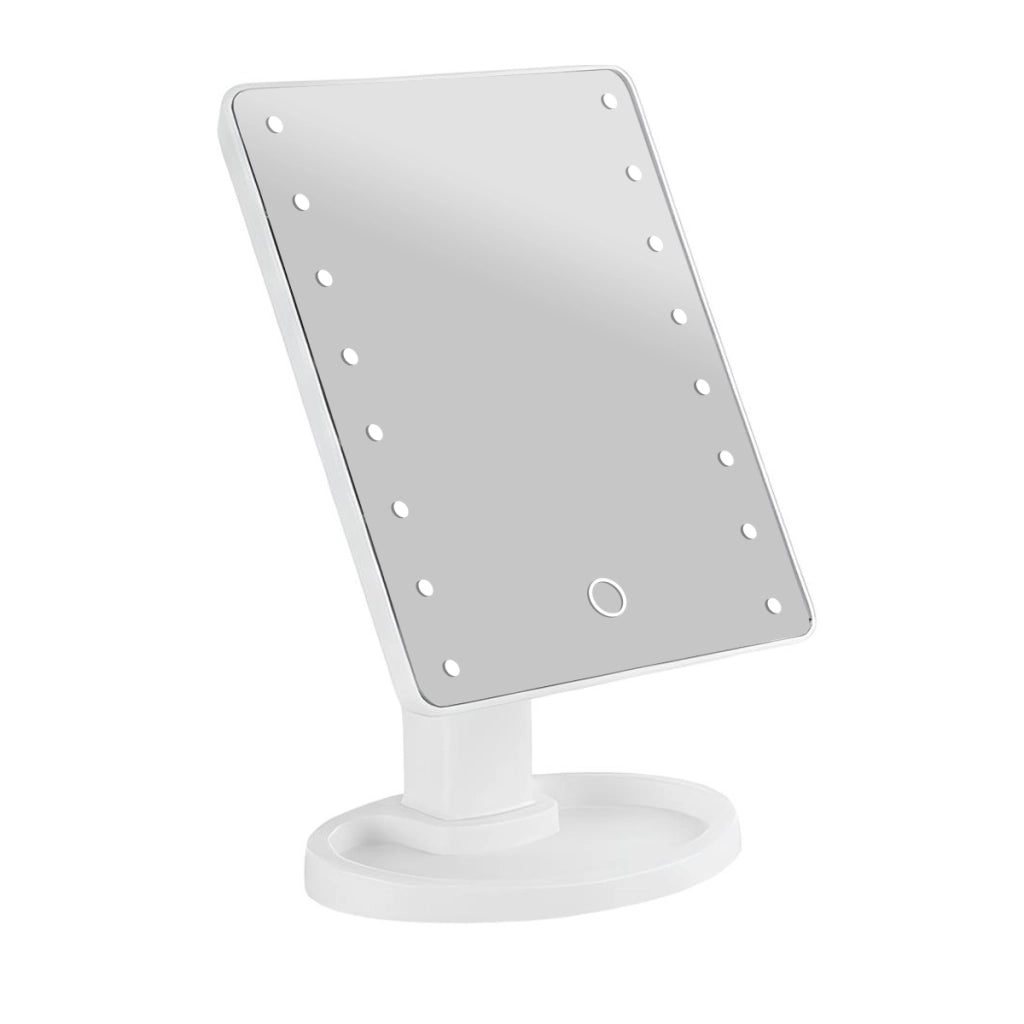 Specchio per trucco LED da terra con touch e rotazione a 360° Bianco Avizar