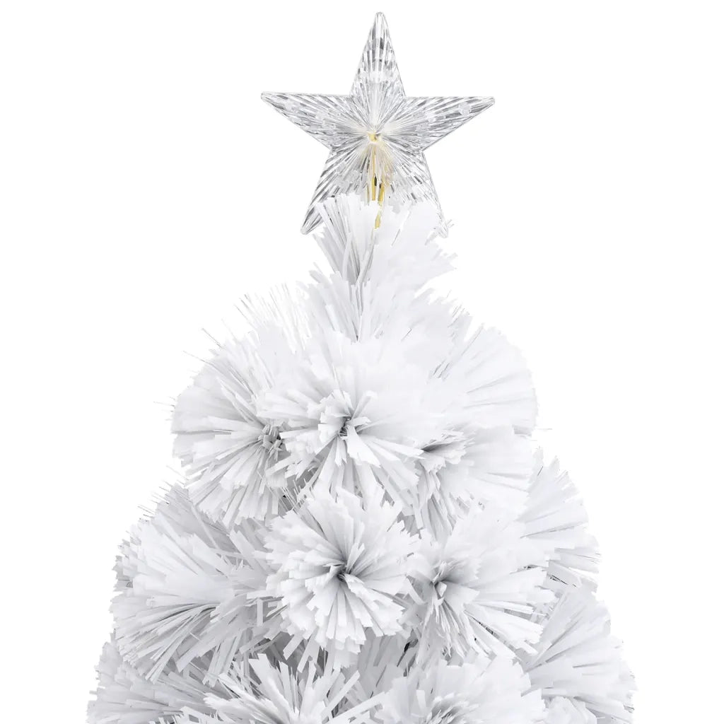 Albero Natale Preilluminato-Luci decorative natalizie Bianco 210 cm in Fibra Ottica