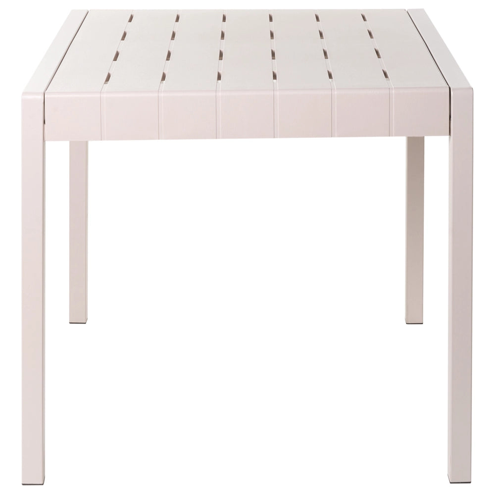 Tavolo da pranzo da giardino Telaio sintetico beige 4 posti resistente alle intemperie Patio esterno