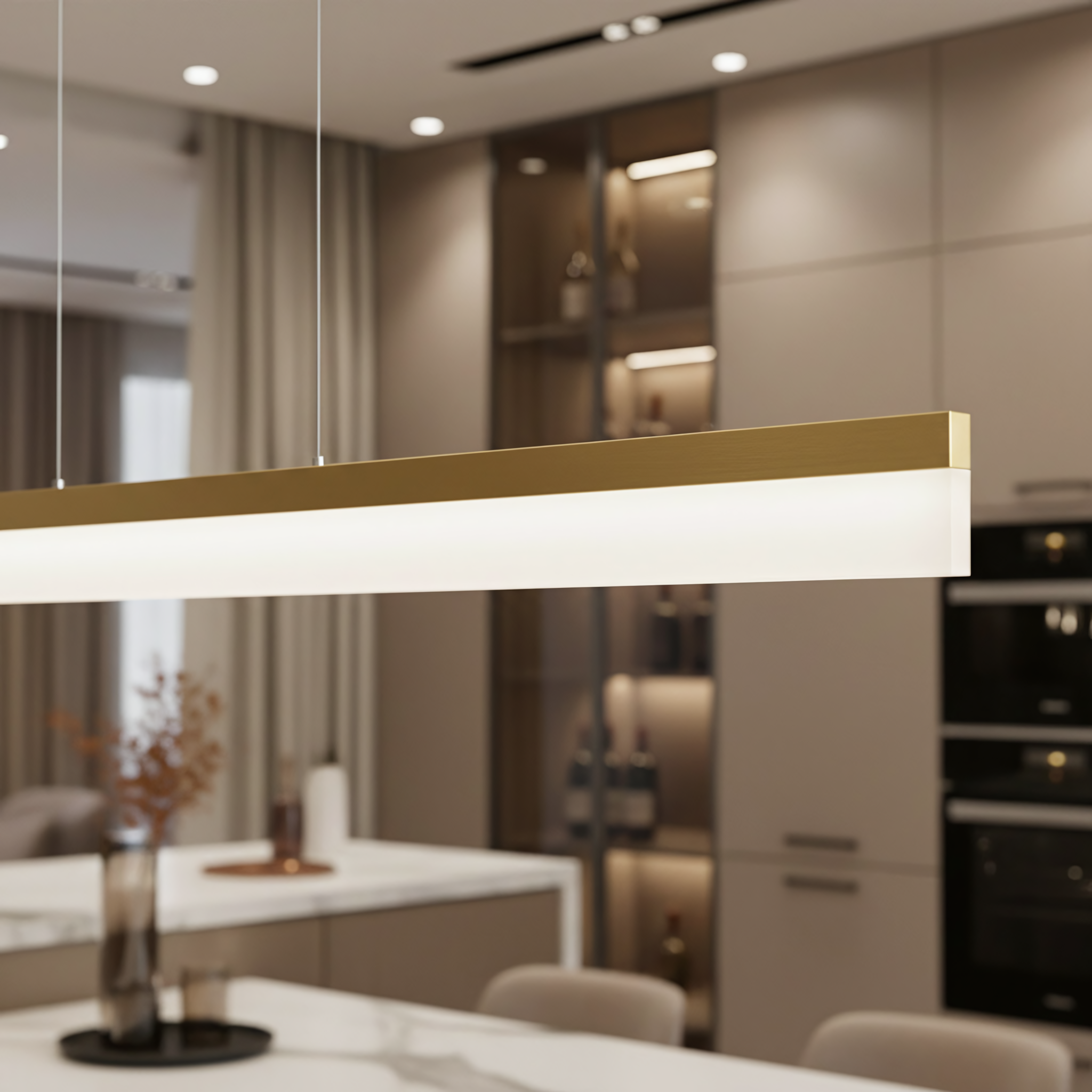 Lampada Da Soffitto Led App1694-cp 120 Cm Brush Gold