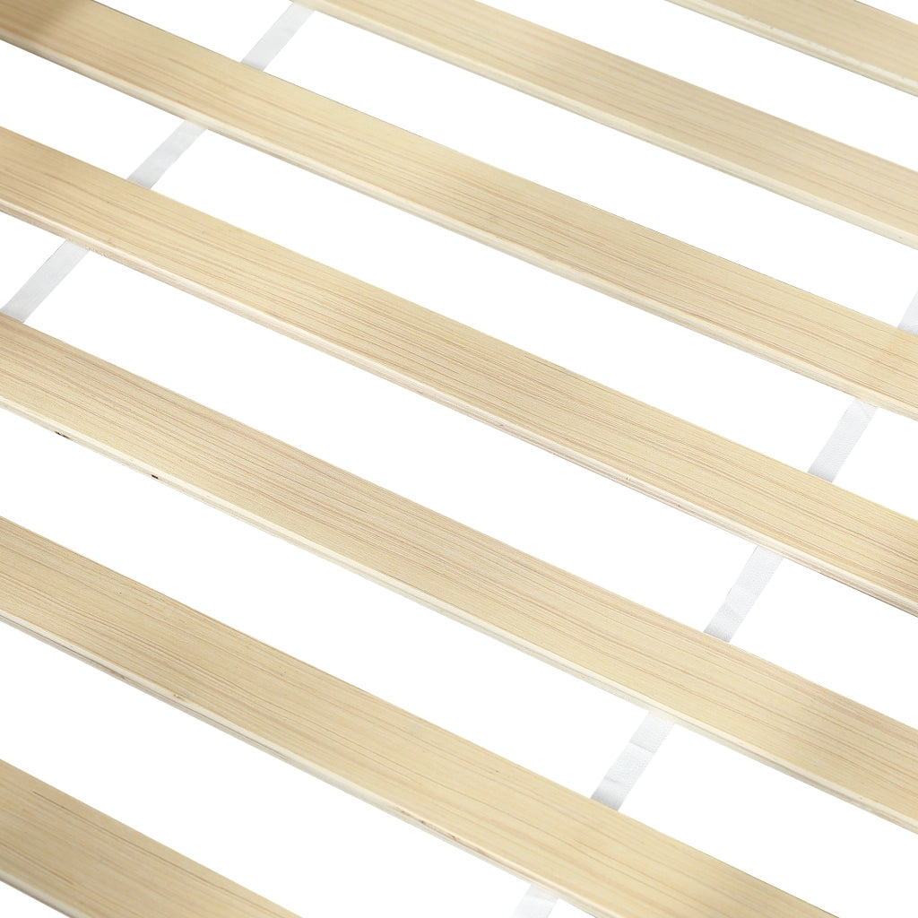 Letto in legno da 120x200 cm, con letto estraibile da 90x190 cm, testiera imbottita, ripiano e prese di ricarica, bianco