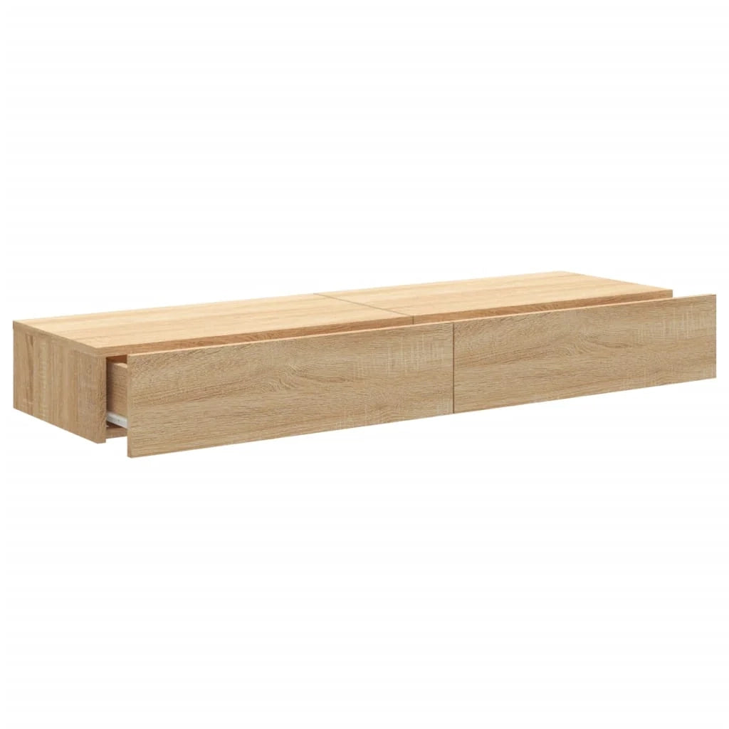 Mobile TV multimediale scaffale TV credenza mobile TV per sala da pranzo soggiorno camera da letto con illuminazione a LED 2 pezzi rovere Sonoma 60 x 35 x 15,5 cm marrone 02_0028891