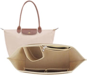 Organizzatore per Borsa - Organizzatore con 8 Compartimenti - Beige - Pelle in Velluto - Grande