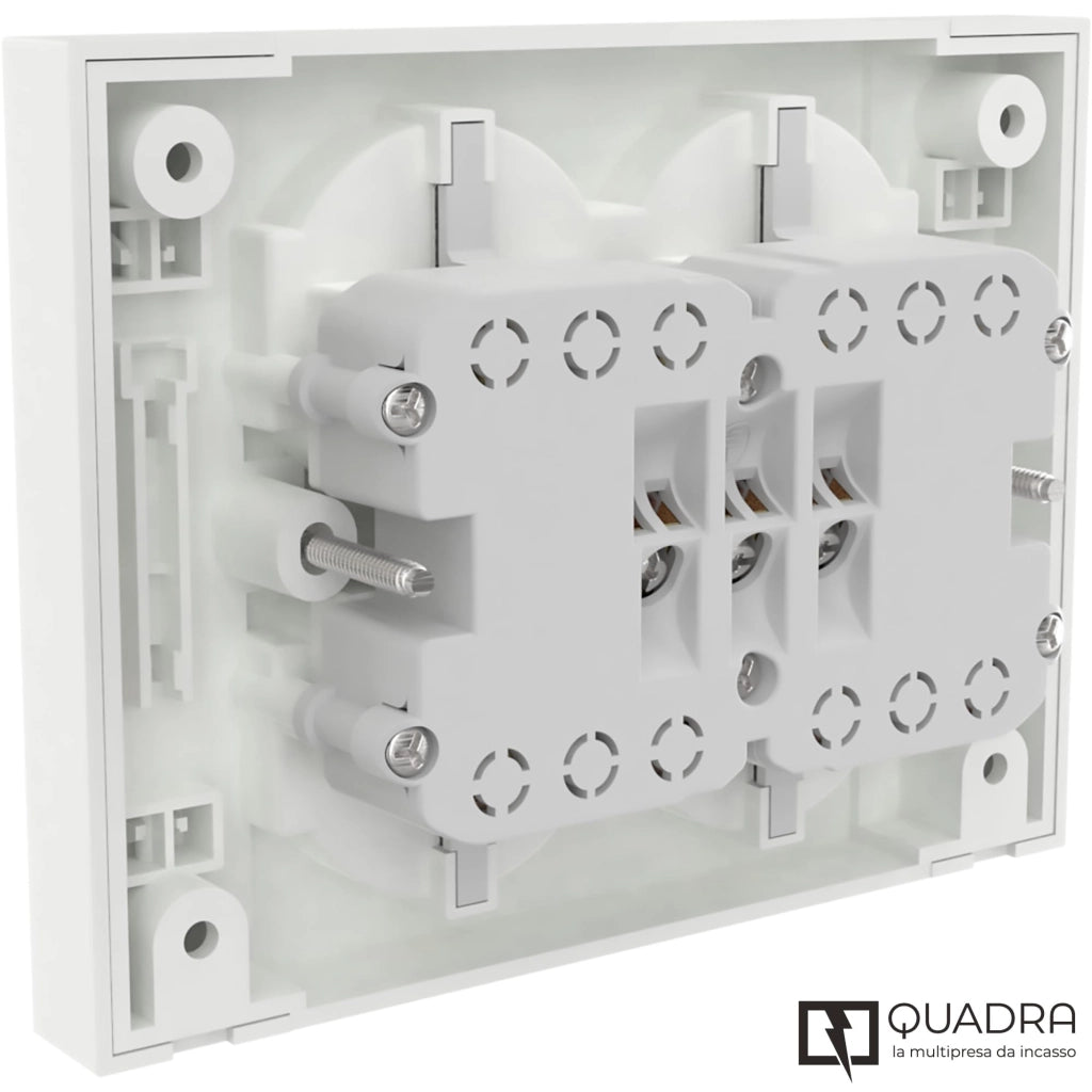 MULTIPRESA BIPASSO + SCHUKO INCASSO ELECTRALINE  BIANCO POSTI 4 2P+T 16A