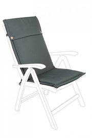 Cuscino Poly180 Antracite Schienale Alto in Tessuto per Esterno