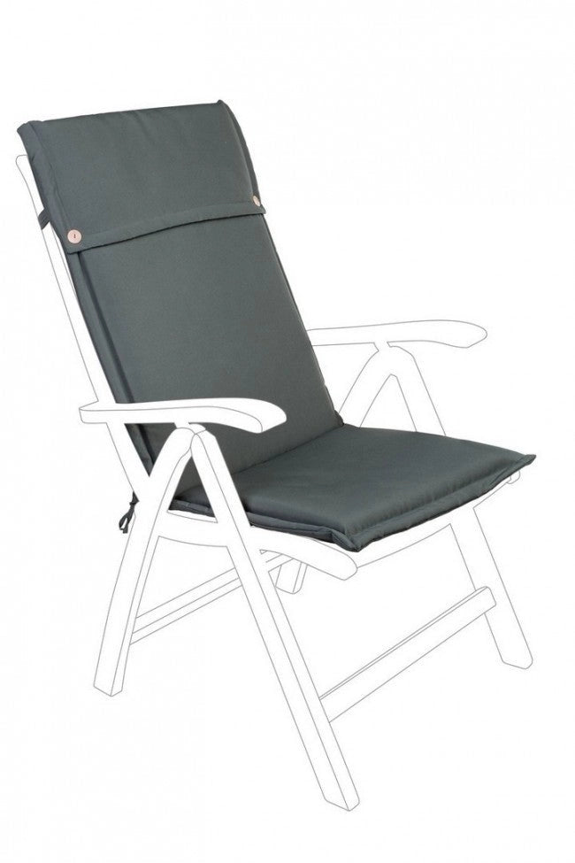 Cuscino Poly180 Antracite Schienale Alto in Tessuto per Esterno