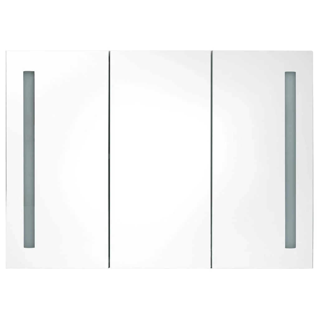 Mobile bagno con specchio LED 89 x 14 x 62 cm bianco lucido 02_0006577