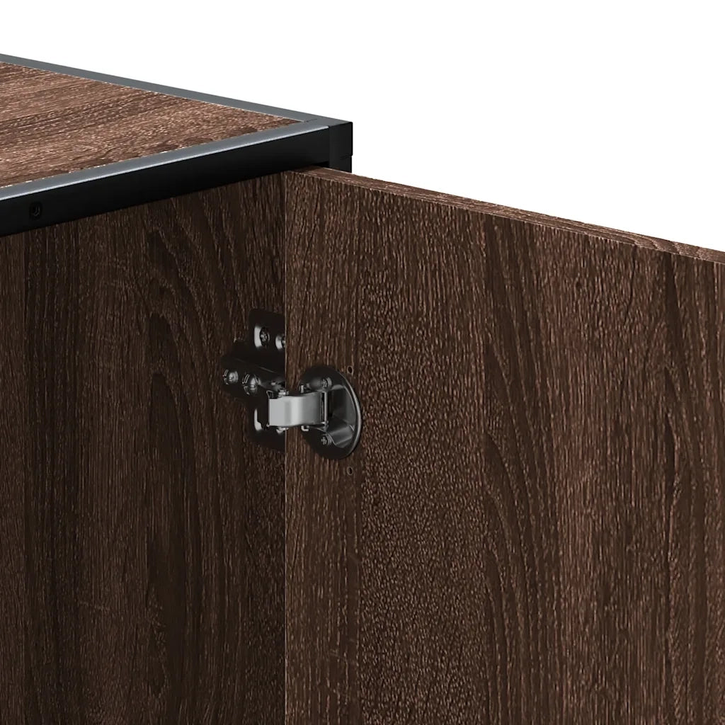 Scarpiera Rovere Marrone 100x40x53,5 cm in Truciolato e Metallo