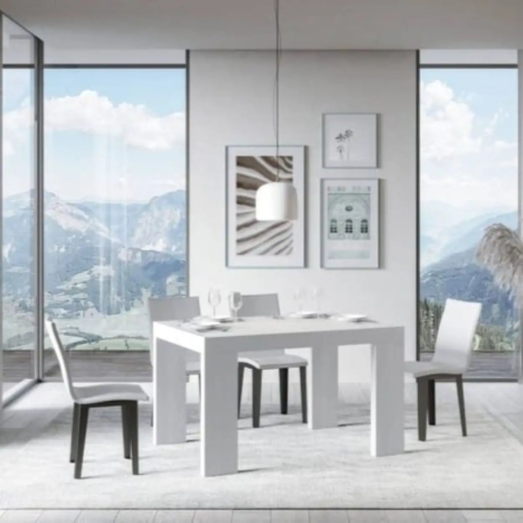 Tavolo allungabile 140/244x90 cm Roxell Premium colore bianco frassino