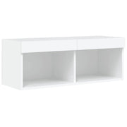 Mobile TV multimediale scaffale TV credenza mobile TV per sala da pranzo soggiorno camera da letto con luci LED 80 x 30 x 30 cm bianco 02_0026614